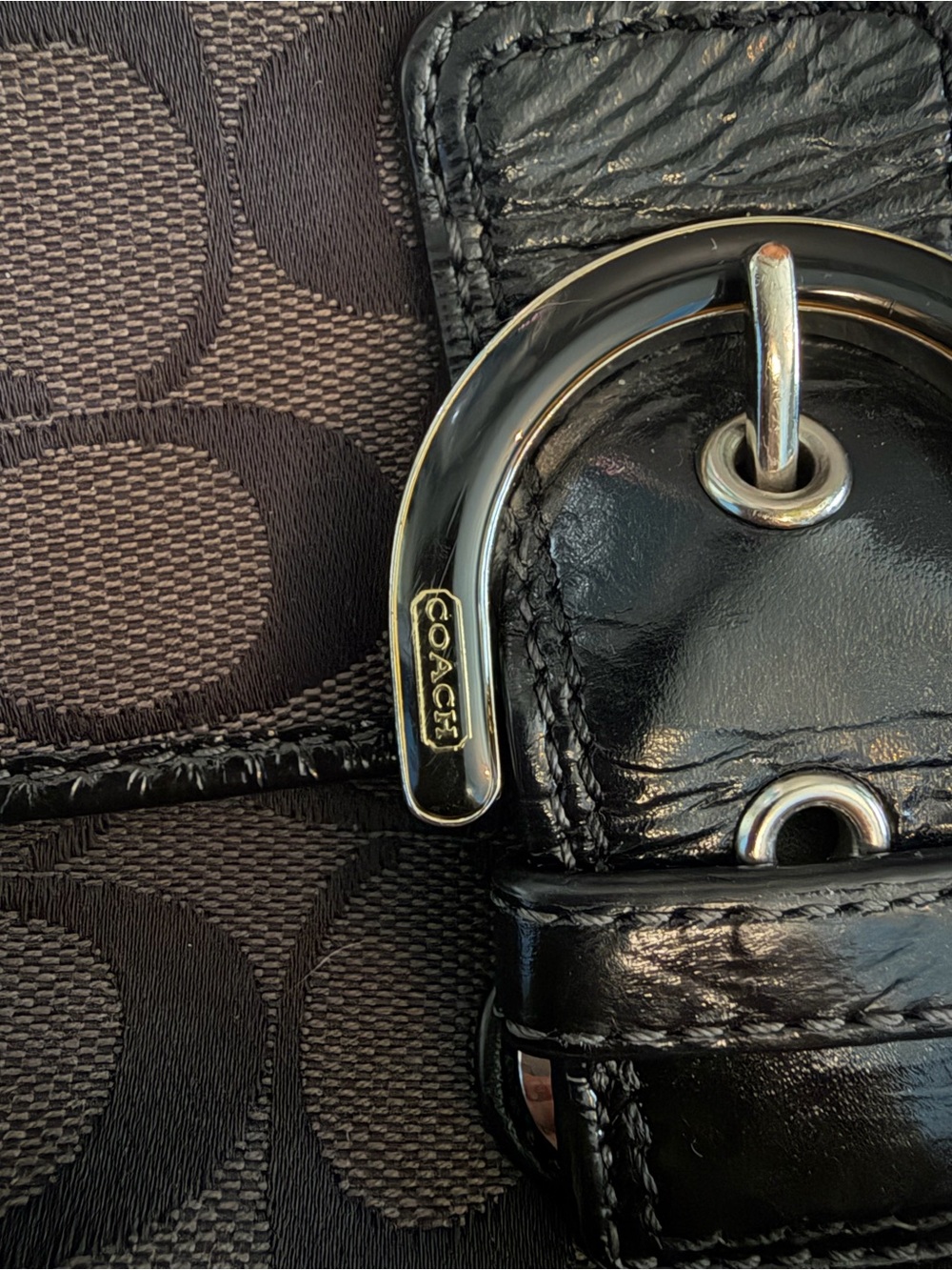Coach Brown and Black Signature Canvas Crossbody Bag - Picture 5 of 5